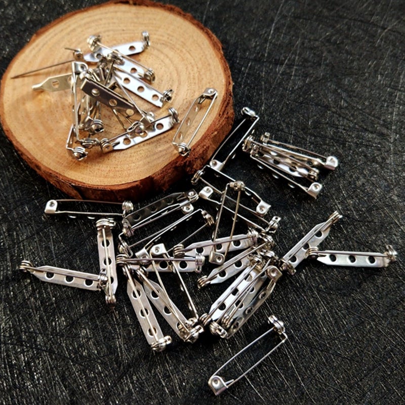 STARVAST 200 Pcs Silver Tone Brooch Pin Backs Clasp 1 Inch Bar Pins Findings 3 Holes Safety Pins for Badge Insignia, Citation Bars, Making Corsage, Name Tags, Toy Pins and Jewelry Making by STARVAST - Image 5